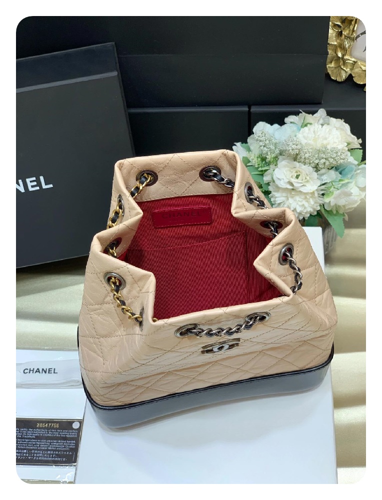 샤넬 가브리엘 카프스킨 스몰 베이지 빈티지 실버