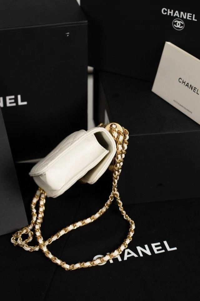 미니 플랩 코인 퍼스 위드 체인 화이트