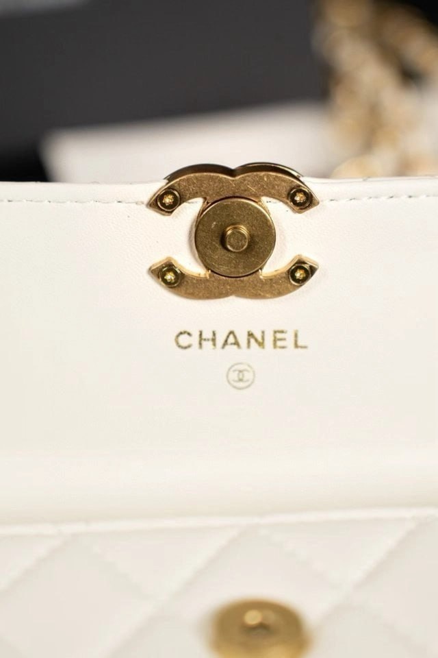 미니 플랩 코인 퍼스 위드 체인 화이트