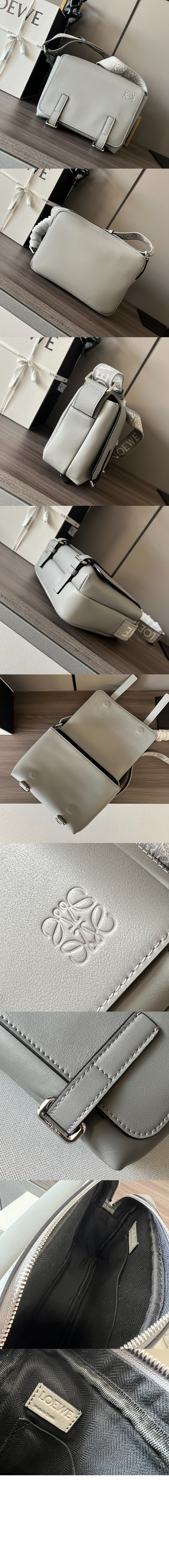 로에베 XS 밀리터리 메신저 백 - 유연한 스무스 카프스킨 & 자카드