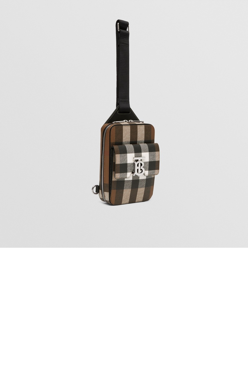 버버리 체크 레더 크로스백 80509581