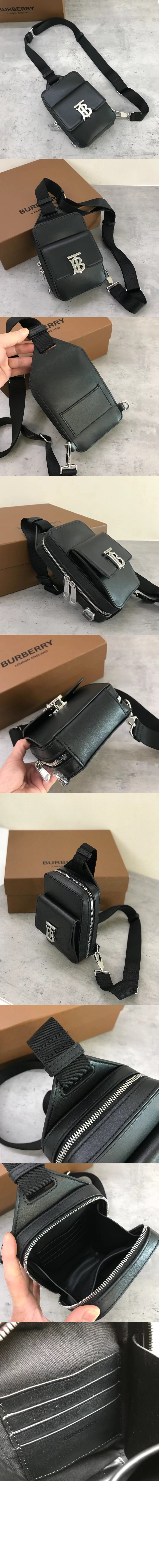 버버리 레더 크로스백 80508631