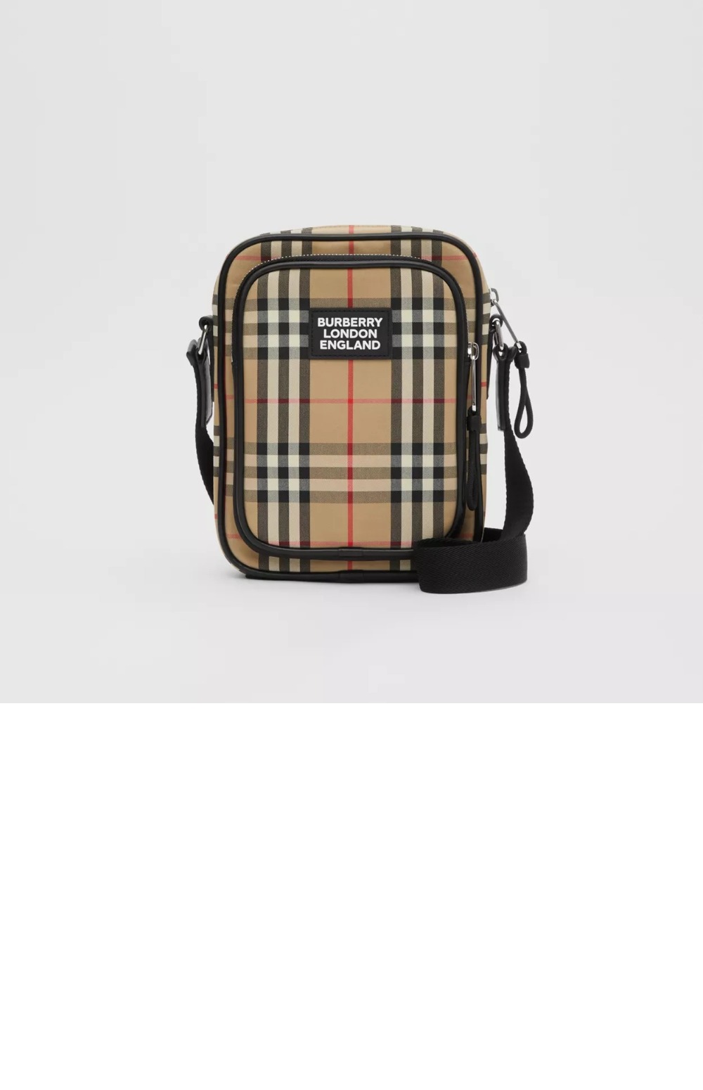 버버리 체크 레더 크로스바디백 80233811