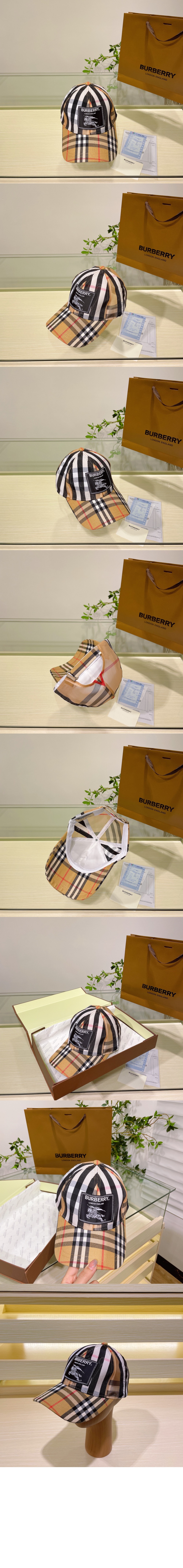버버리 빈티지 체크 베이스볼 캡 8015234