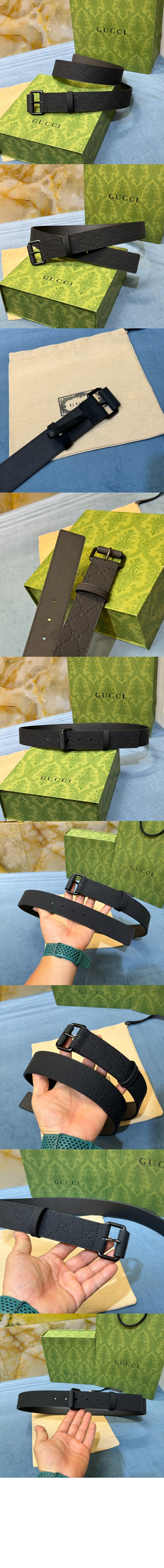 구찌 GG 러버 효과 벨트 771297