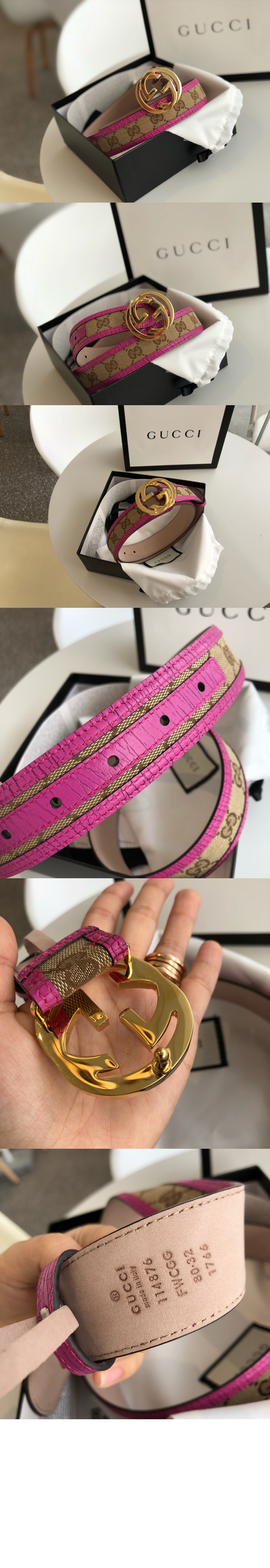 구찌 클래식 프린트 GG 벨트 114876