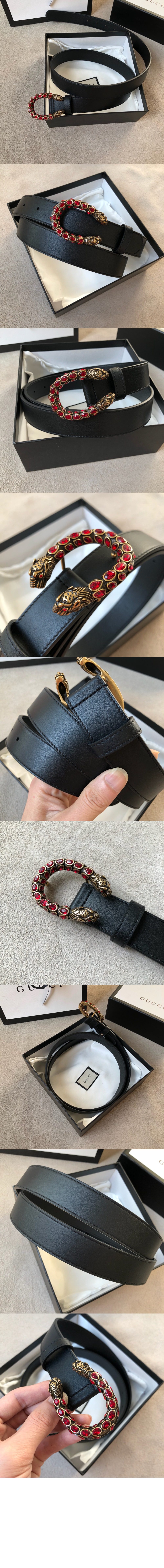 구찌 버클 동물 패턴 벨트 432142