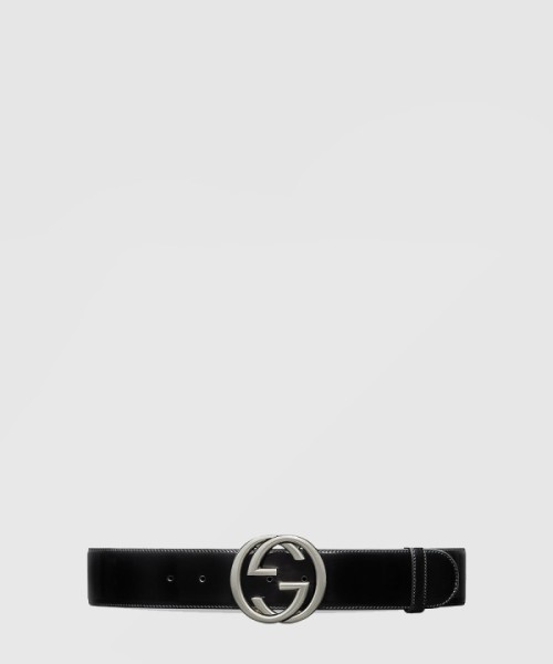 구찌 인터로킹 G 버클 와이드 벨트 763389