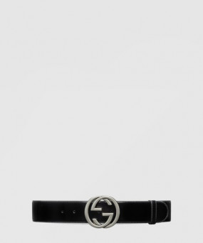 구찌 인터로킹 G 버클 와이드 벨트 763389