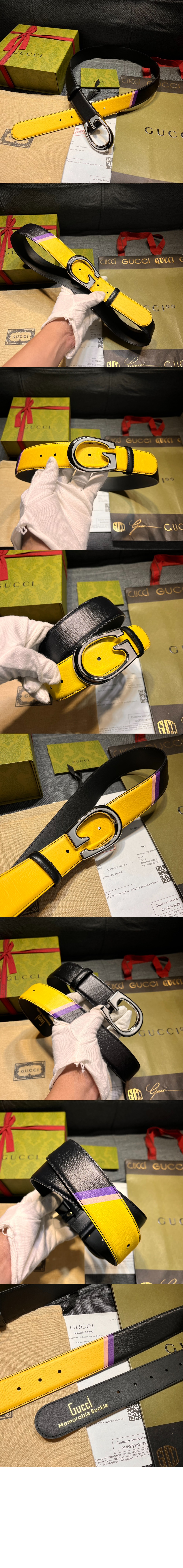 구찌 G버클 투톤 벨트 709954