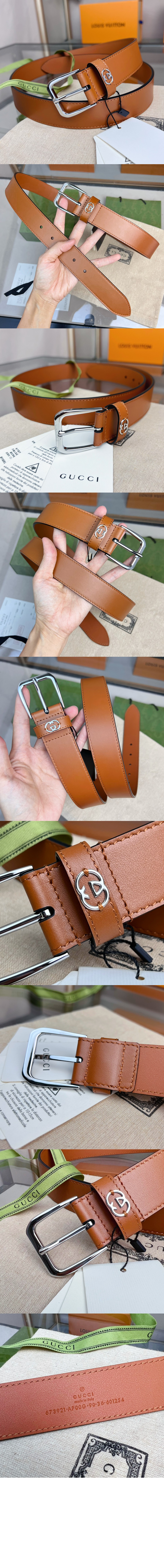 구찌 스퀘어 버클 인터로킹 G 벨트 673921