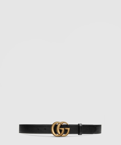 구찌 더블 G 버클 레더 벨트 409417