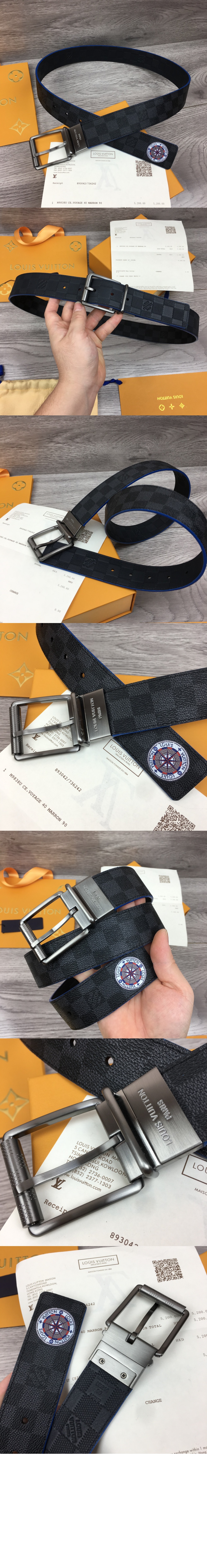 루이비통 발렌시아가 루이비통 클래식 체크 벨트 M0214T