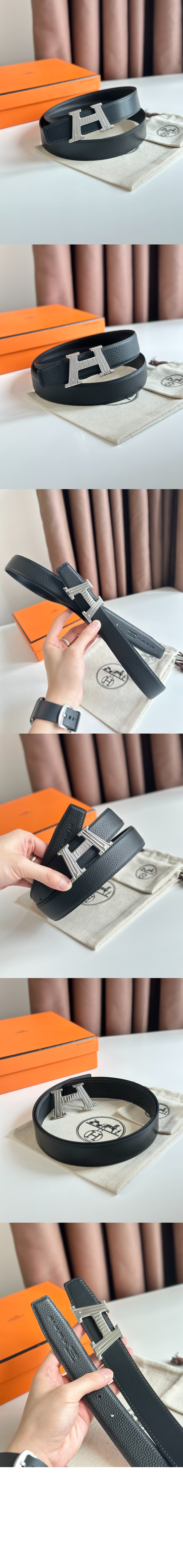 에르메스 양면 가죽 벨트