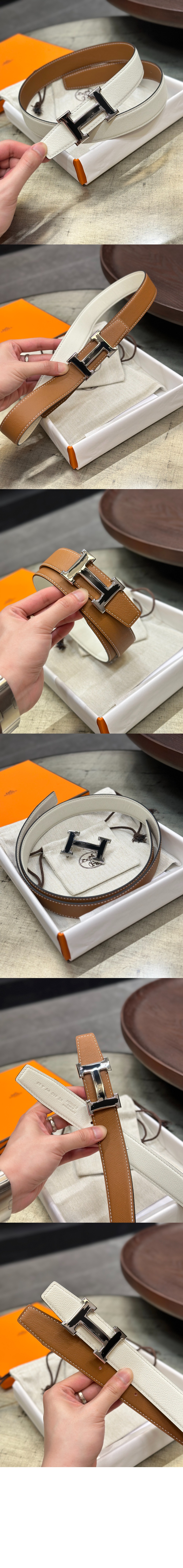 에르메스 양면 가죽 벨트