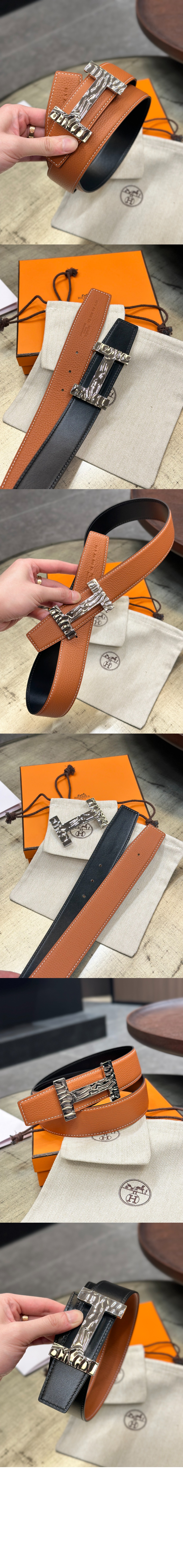 에르메스 Quizz H2O 벨트 버클 리버서블 가죽 스트랩