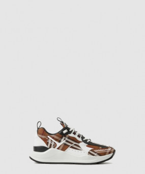 버버리 레더 체크 스니커즈 80642821