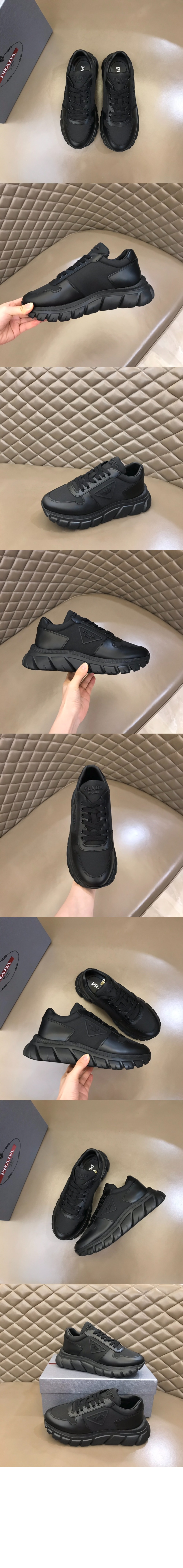 프라다 리나일론 앤 브러시드 레더 스니커즈 2EE366