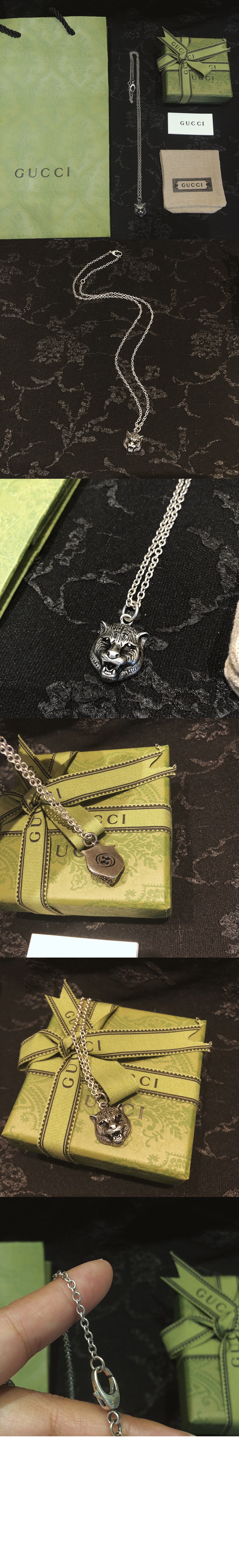 구찌 라이언 헤드 펜던트 목걸이 목걸이 433608