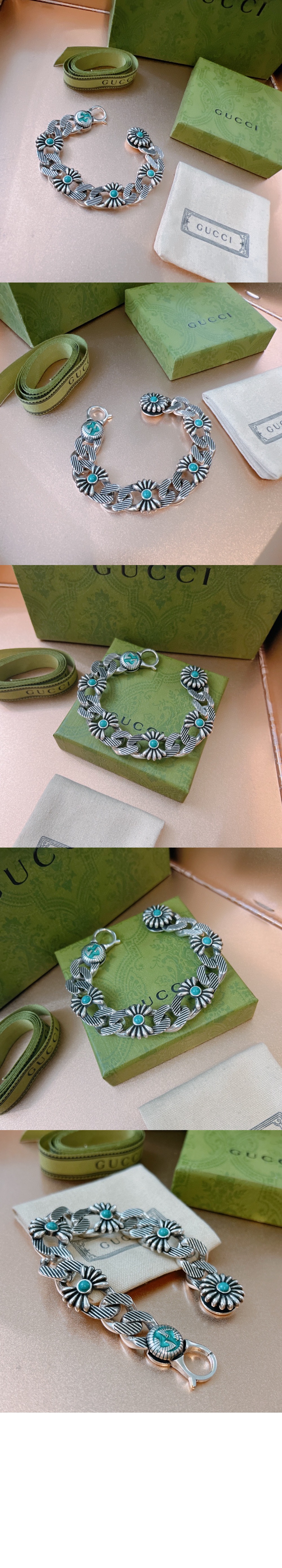 구찌 더블 G 플라워 팔찌 700432