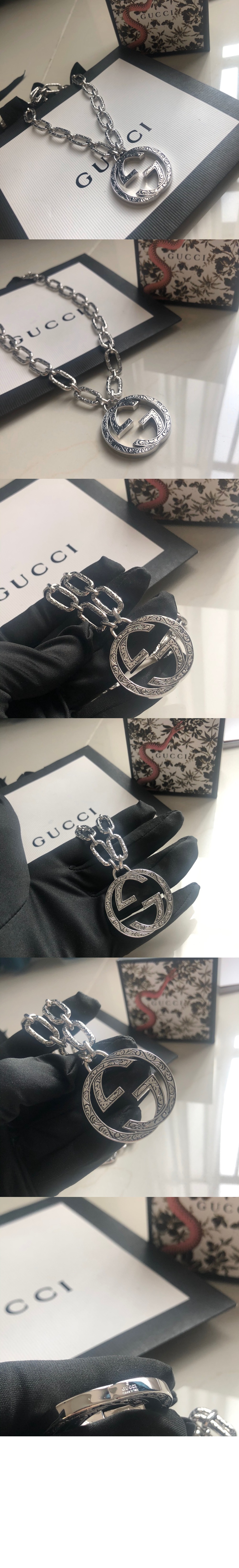 구찌 인터로킹 G 펜던트 목걸이 528463