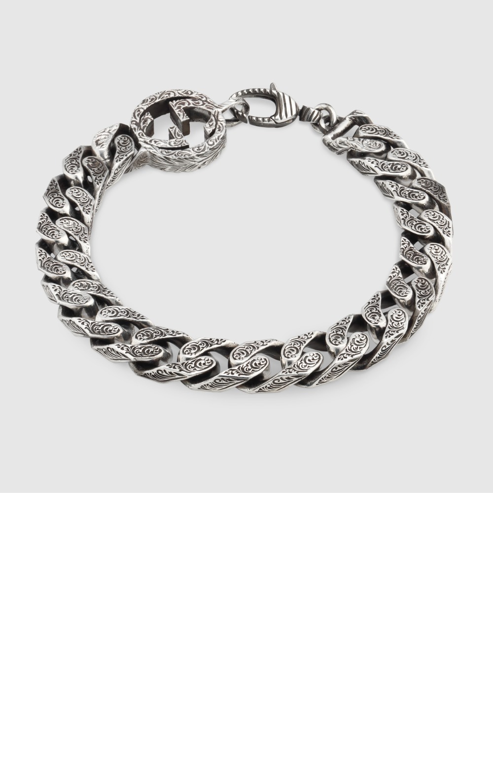 구찌 인터로킹 G 실버 체인 팔찌 454285