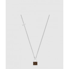 루이비통 락 펜던트 네크리스 실버 M00525