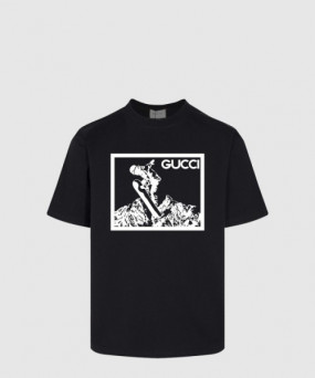 구찌 프린트 면 티셔츠