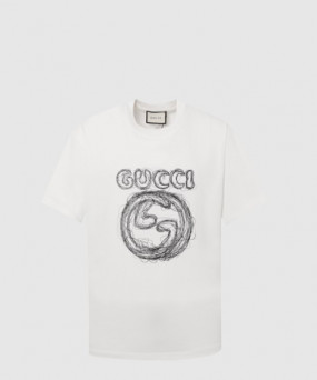 구찌 프린트 면 티셔츠