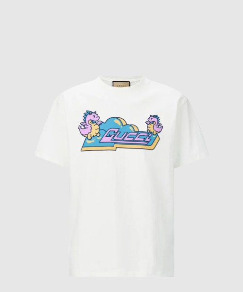 구찌 프린트 면 티셔츠