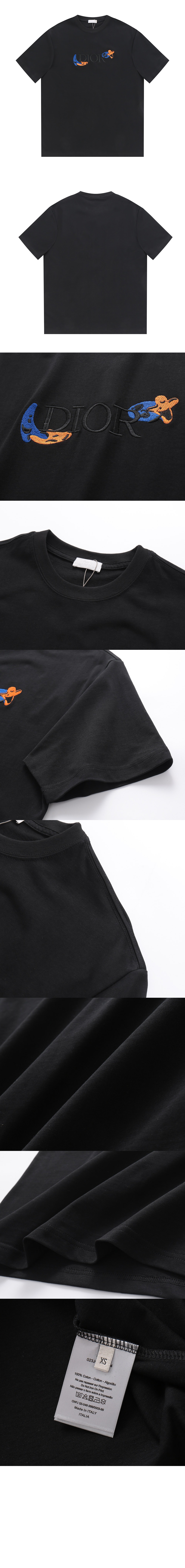 디올 로고 프린트 반팔