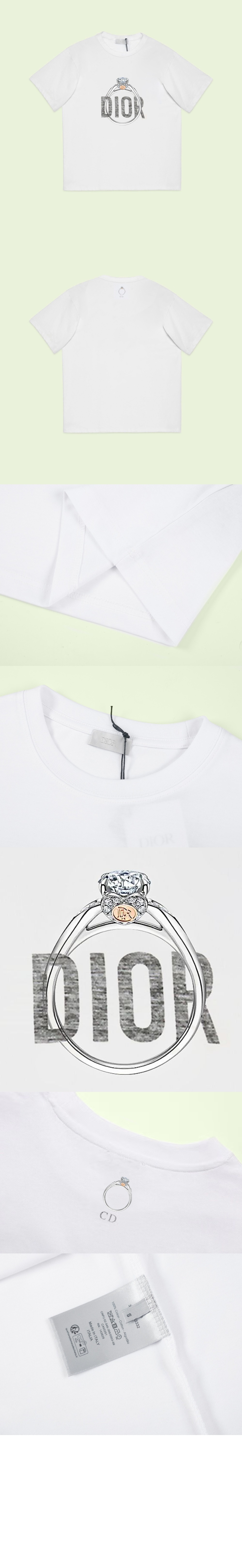 디올 로고 프린트 반팔