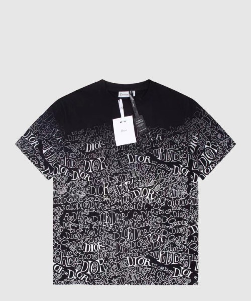 디올 로고 프린트 반팔