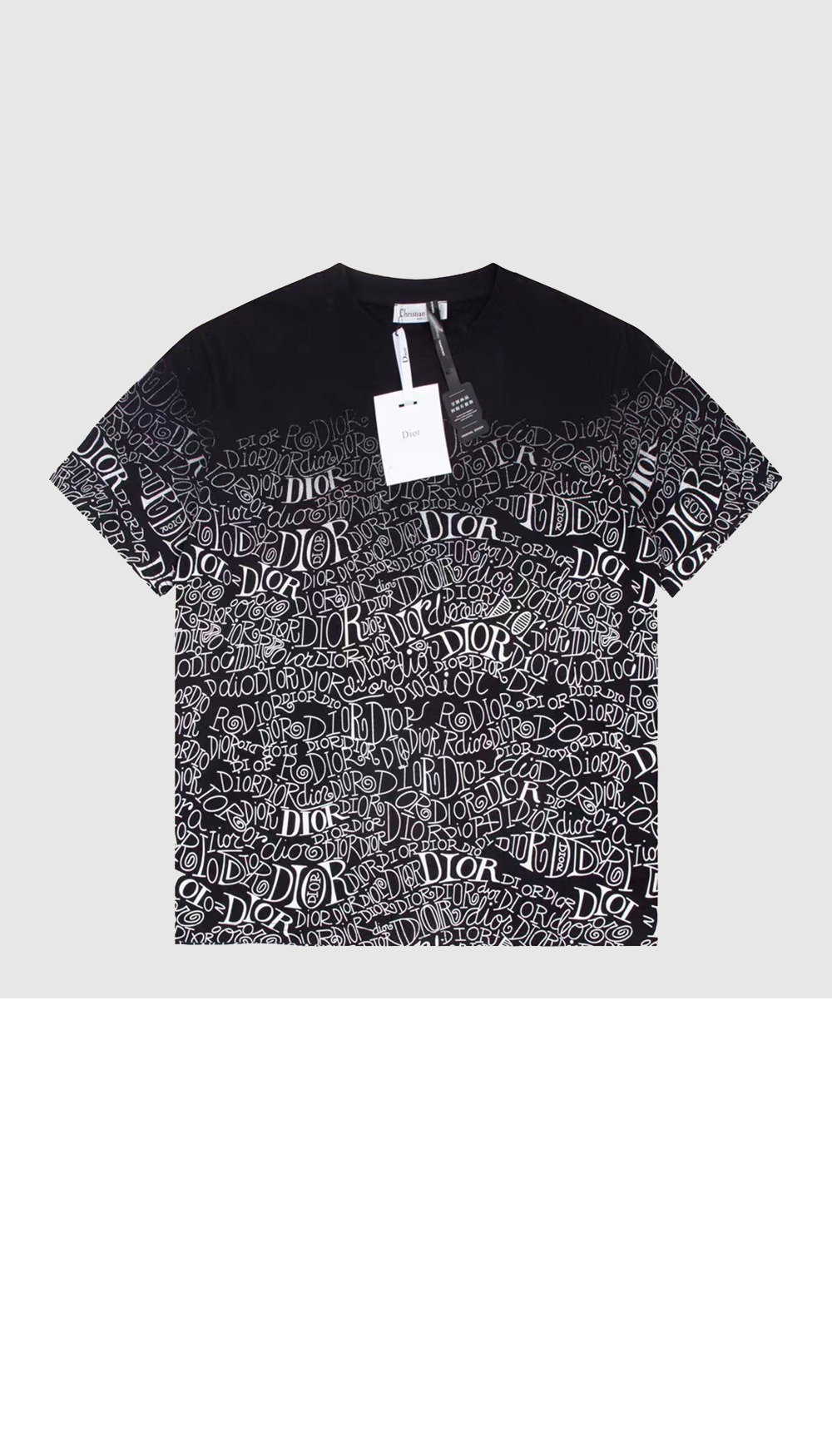 디올 로고 프린트 반팔