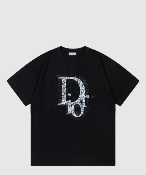 디올 로고 프린트 반팔