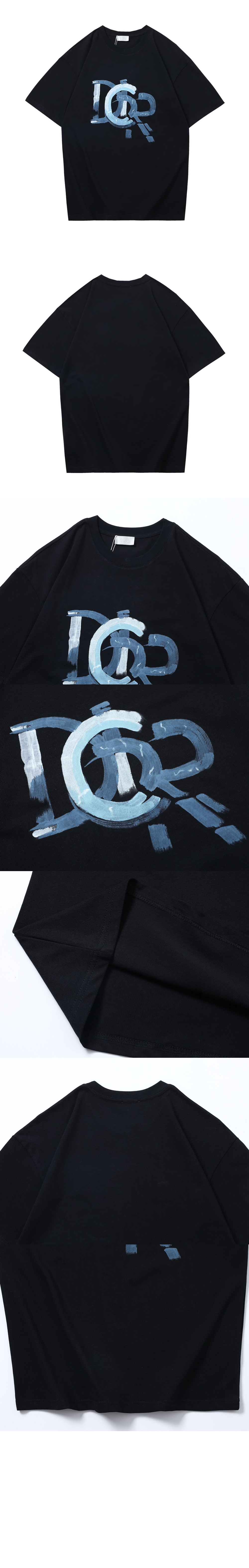 디올 로고 프린트 반팔