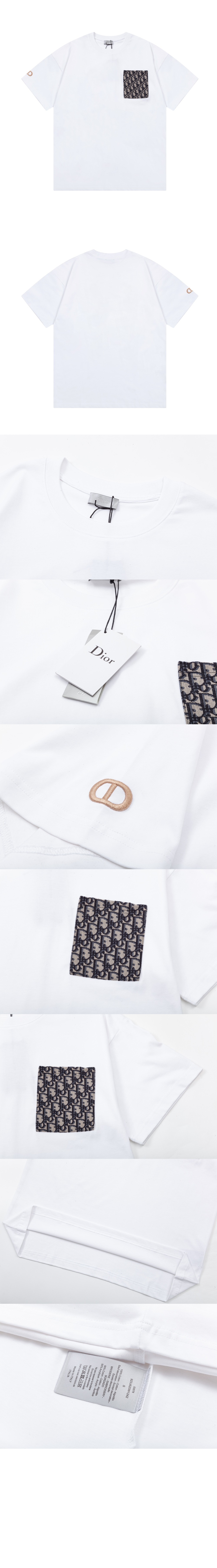 디올 로고 프린트 반팔