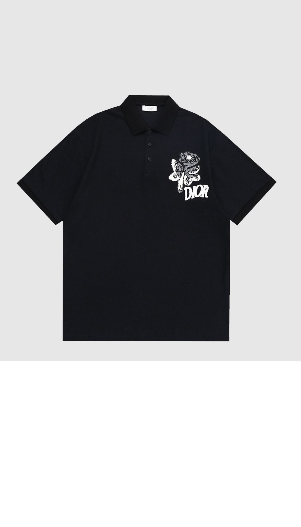 디올 로고 프린트 반팔