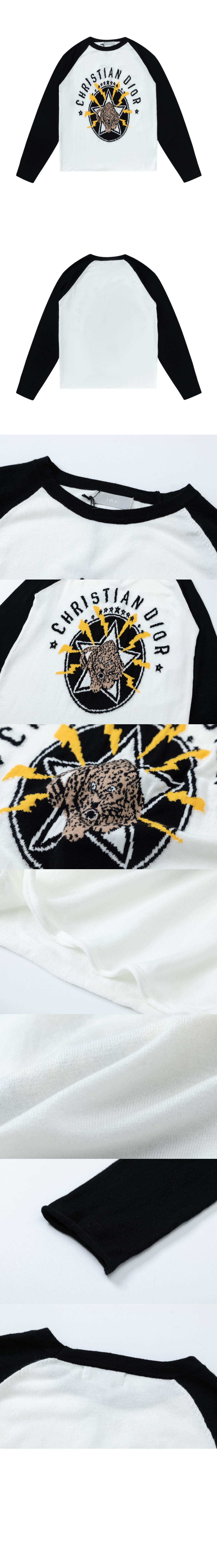 디올 긴팔 프린트 톱