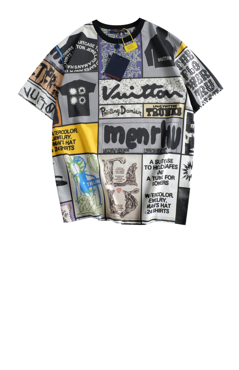 루이비통 로고 프린트 반팔