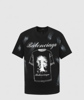 발렌시아가 로고 프린트 반팔