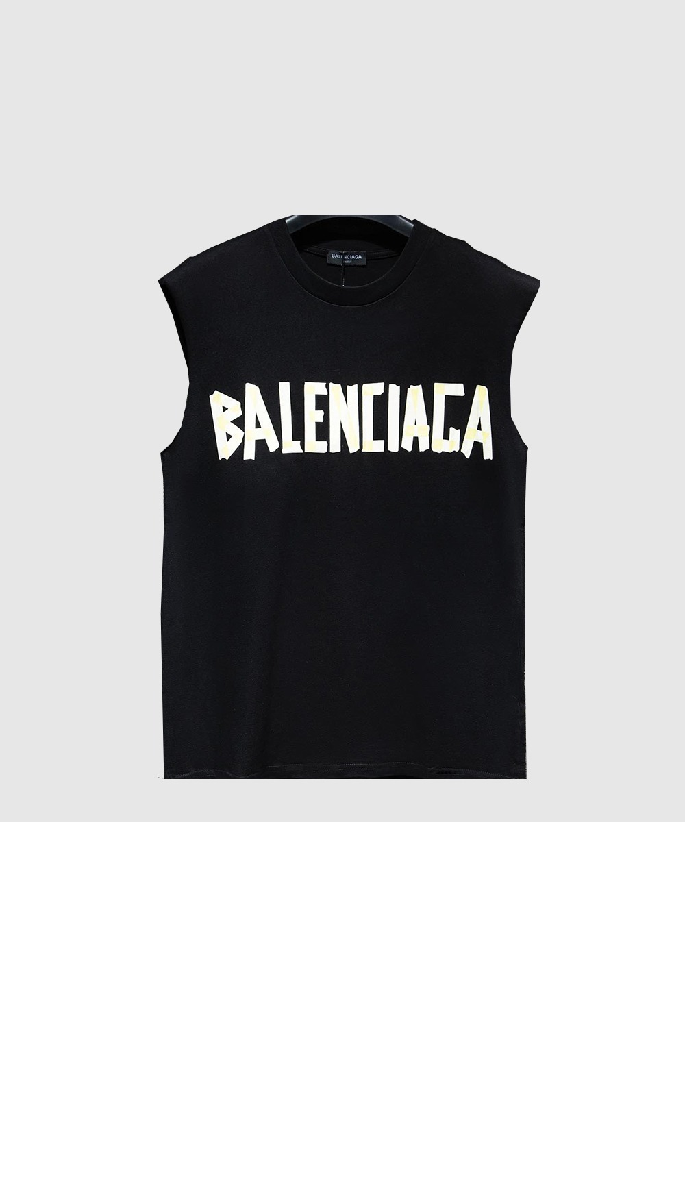 발렌시아가 민소매 프린트 크롭