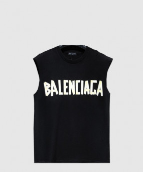 발렌시아가 민소매 프린트 크롭