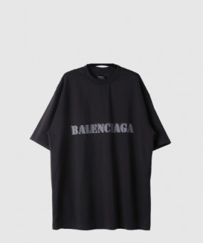 발렌시아가 로고 프린트 반팔