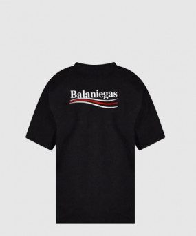 발렌시아가 로고 프린트 반팔