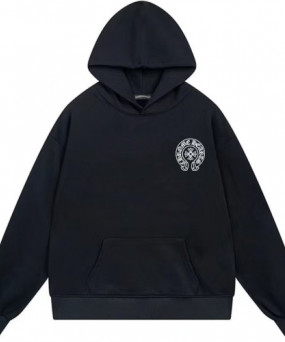 크롬하츠 홀스슈 후드티 블랙