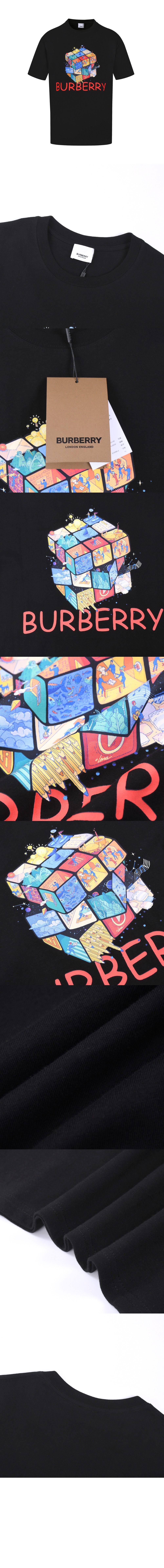 버버리 로고 코튼 티셔츠