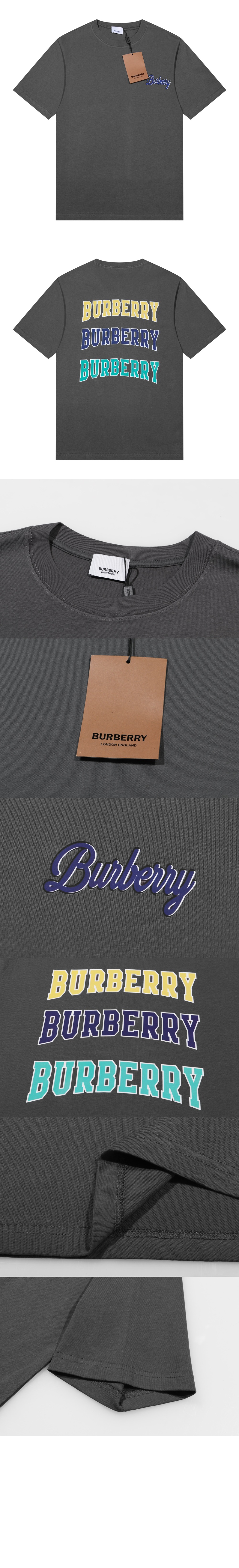 버버리 로고 코튼 티셔츠