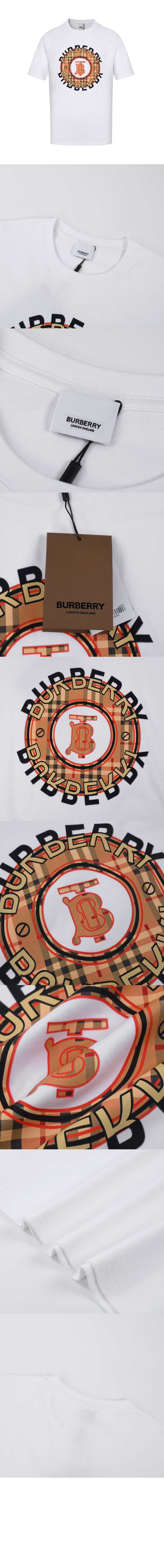 버버리 로고 코튼 티셔츠
