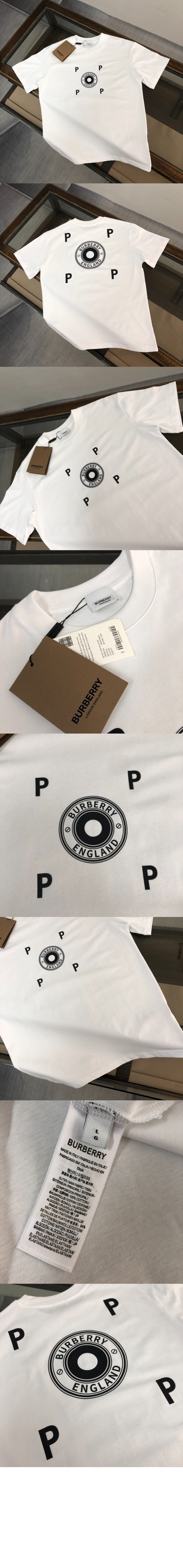 버버리 플라워 코튼 티셔츠